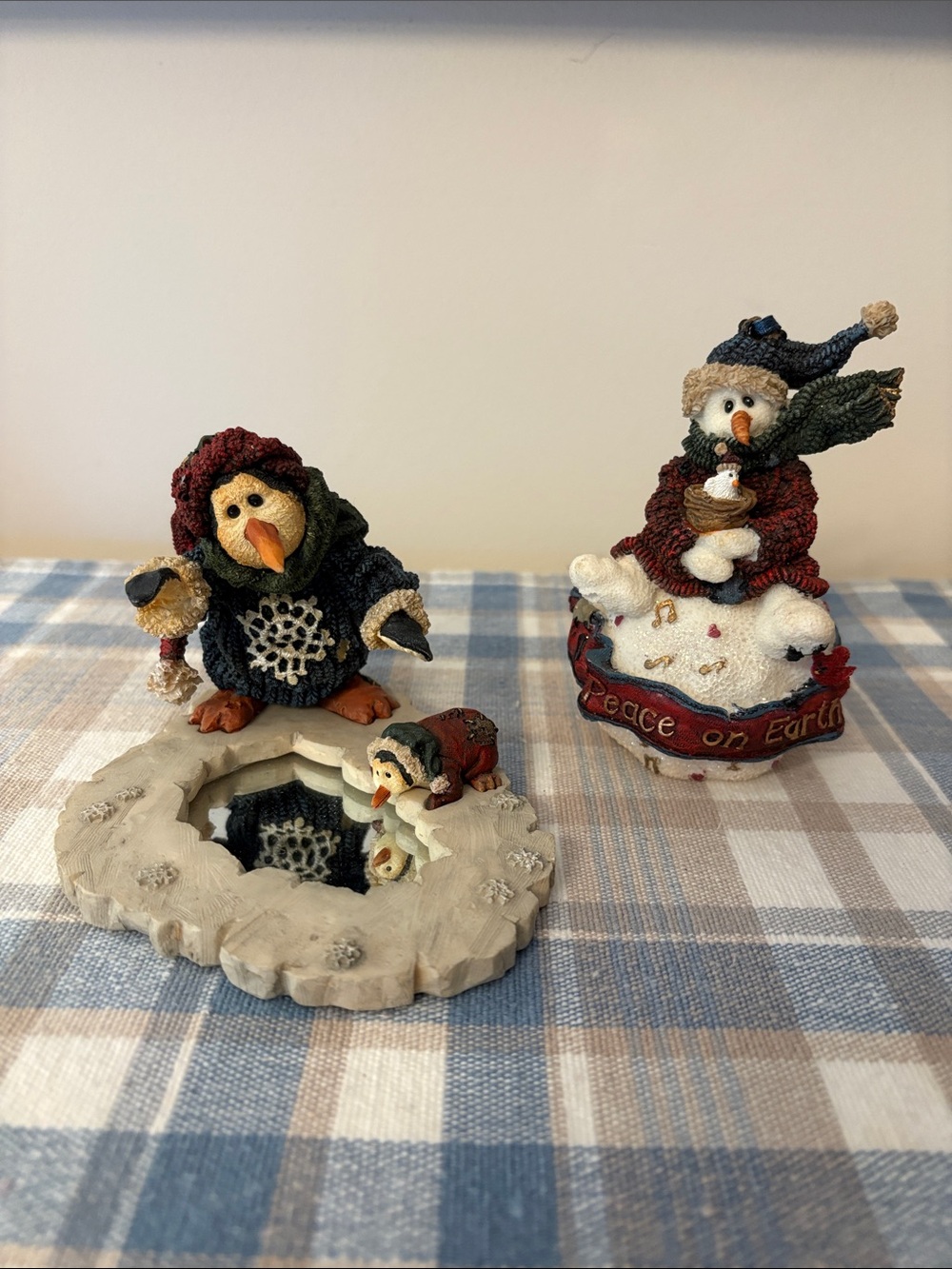 Boyds Bears Friends Collection of 2 Robin Christmas Orn, Wee Folkstones Snowbird